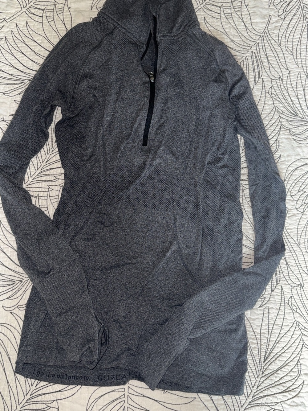 lululemon athletica Heather Charcoal Gray Long Sleeve Half-Zip Top